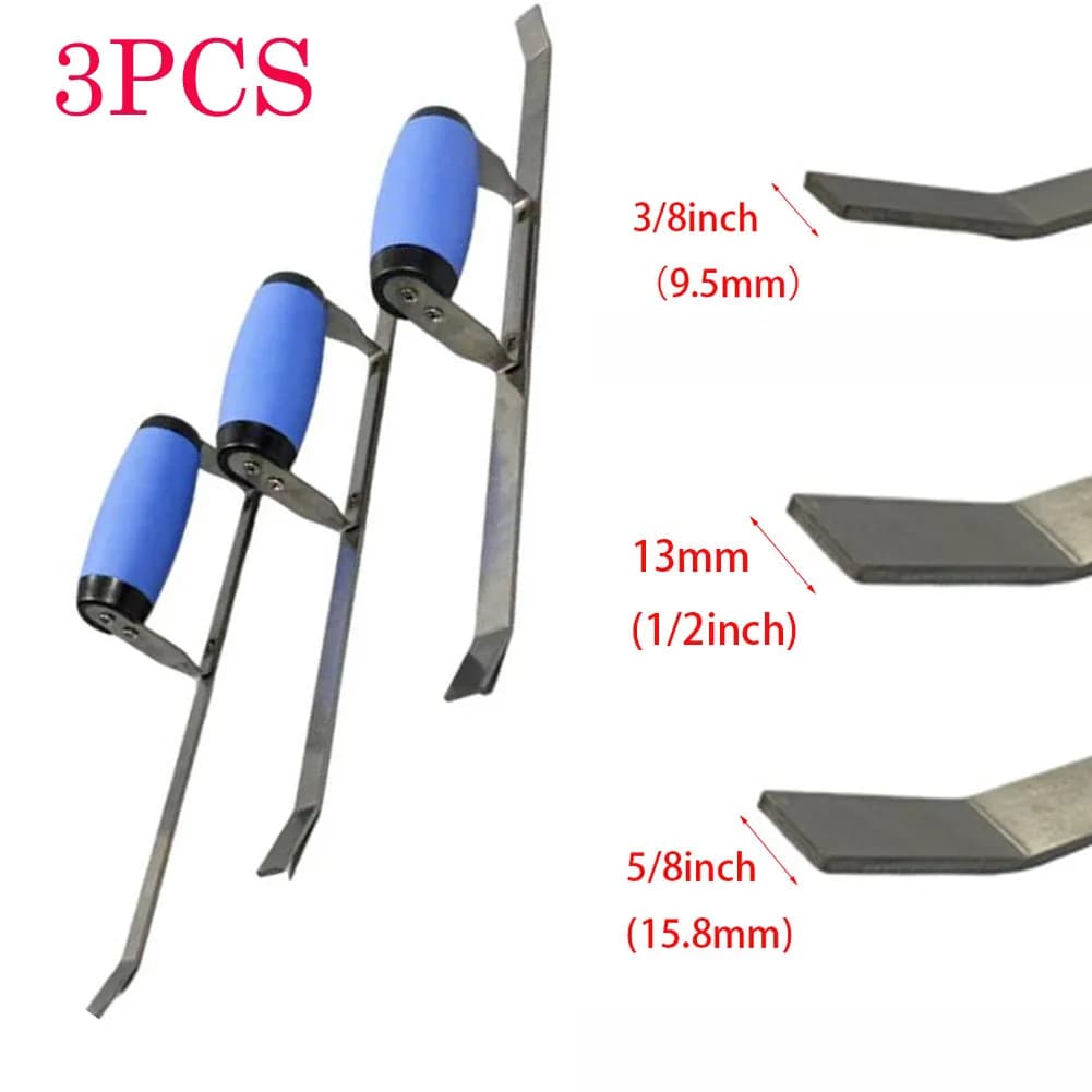 3PCS Stainless Steel Double Head Grout Trowel For Tile Joints 1/2 3/8 5/8inch For Bathroom Kitchen Wall And Floor Grouting Work