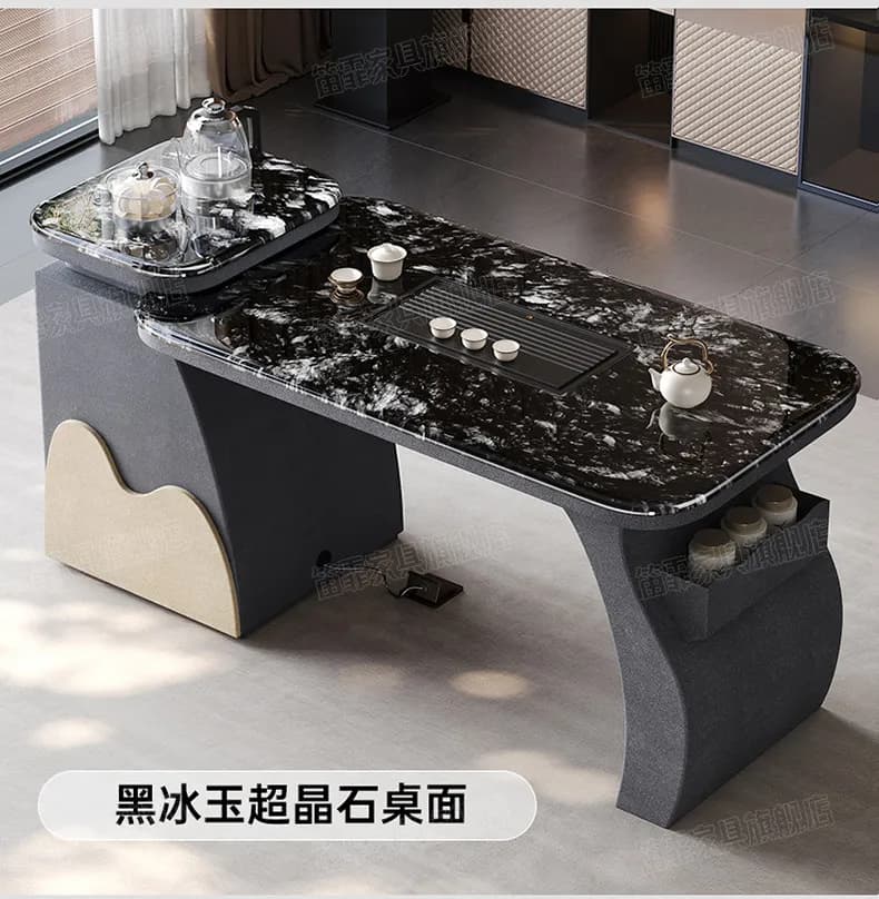 YJQ high-end small balcony tea table and chair combination kettle integrated embedded living room home tea table