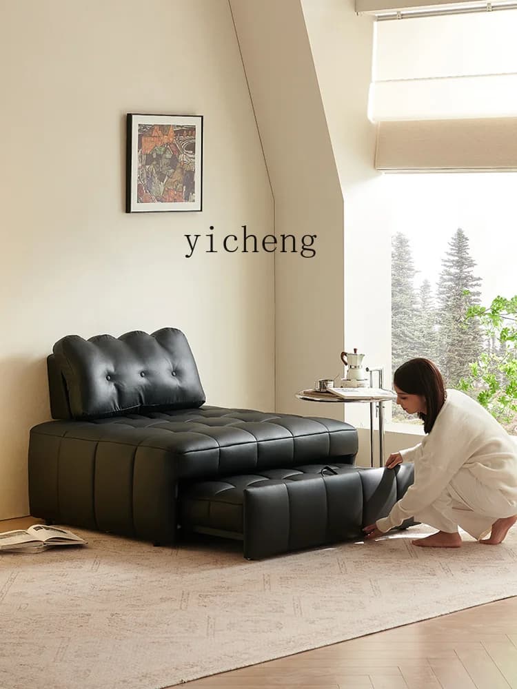 HYS  sofa bed dual-purpose leather foldable dual-purpose small apartment living room balcony sofa chair