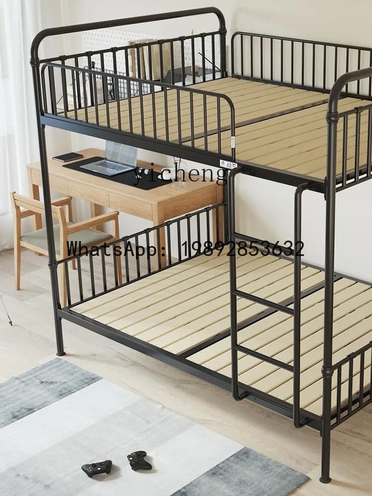 LL Canopy Bed Upper and Lower Bunk Iron  Double Layer High and Low Metal Staggered Dormitory Iron Bed Double Iron Bed