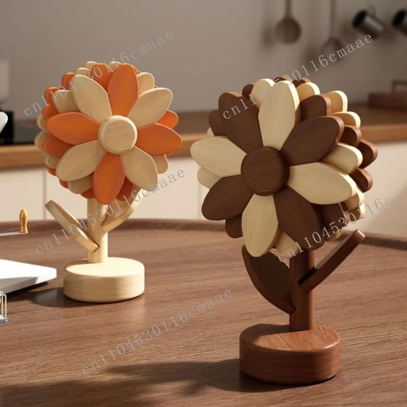 Placemat Heat Insulation Solid Wooden Kitchen Dining Table Dining Casserole Anti-scalding Pad Vegetable Plate Bowl Pad Coaster