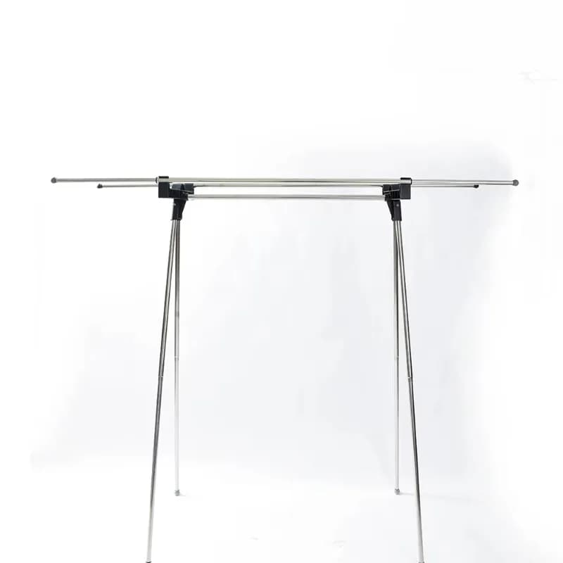Factory Direct Sale Stainless Steel Extendable Vertical Clothes Rack Foldable for Space-Saving Storage Bathroom Detachable