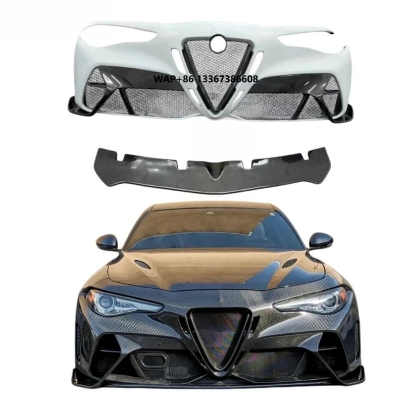 Carbon Fiber Front Bumper Giulia GTAM Style Upgrade Black Color One Year Warranty