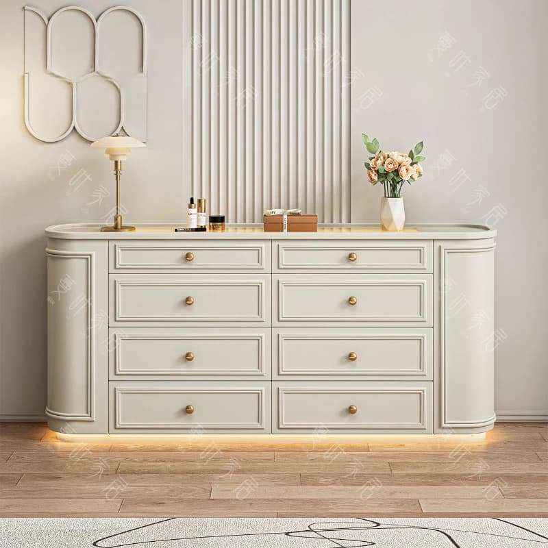 LTT French light luxury chest, bedroom, bedside drawer, storage cabinet, living room wall storage cabinet