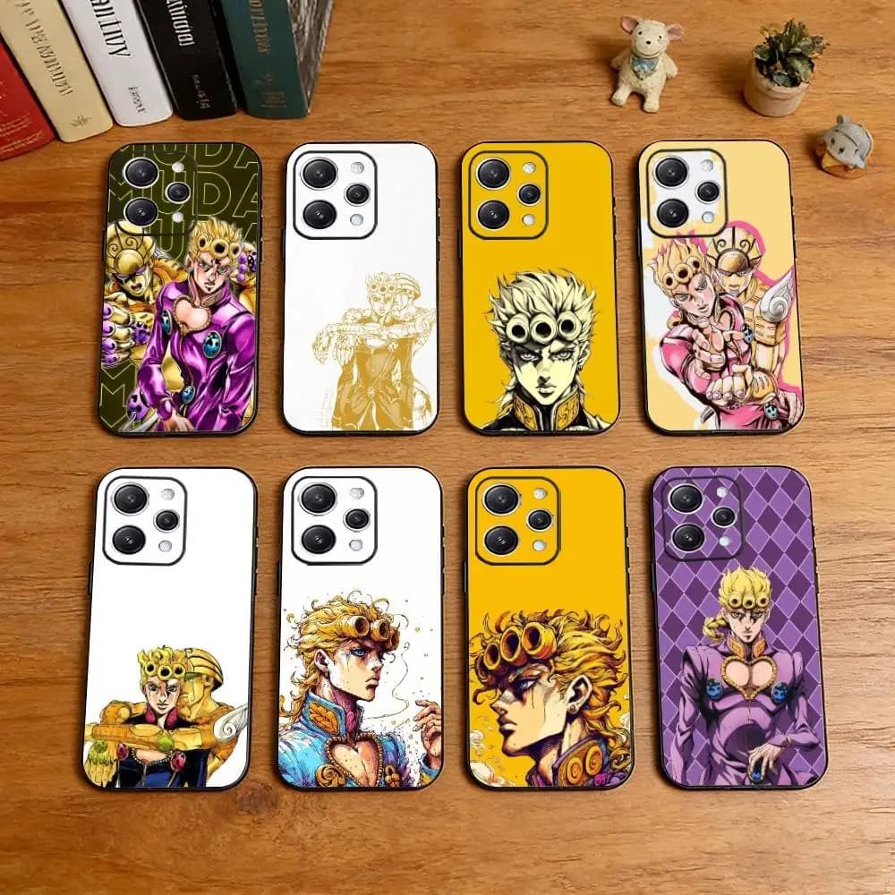 G-Giorno Giovanna Golden Wind  Phone Case For iPhone 17,16,15,14,13,12,11 Plus,Pro Max,XS,Soft Silicone Black Cover