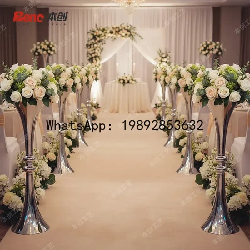 x15 wedding arrangement stage props simulation flower wrought iron flower stand hotel welcome decoration vase ornament