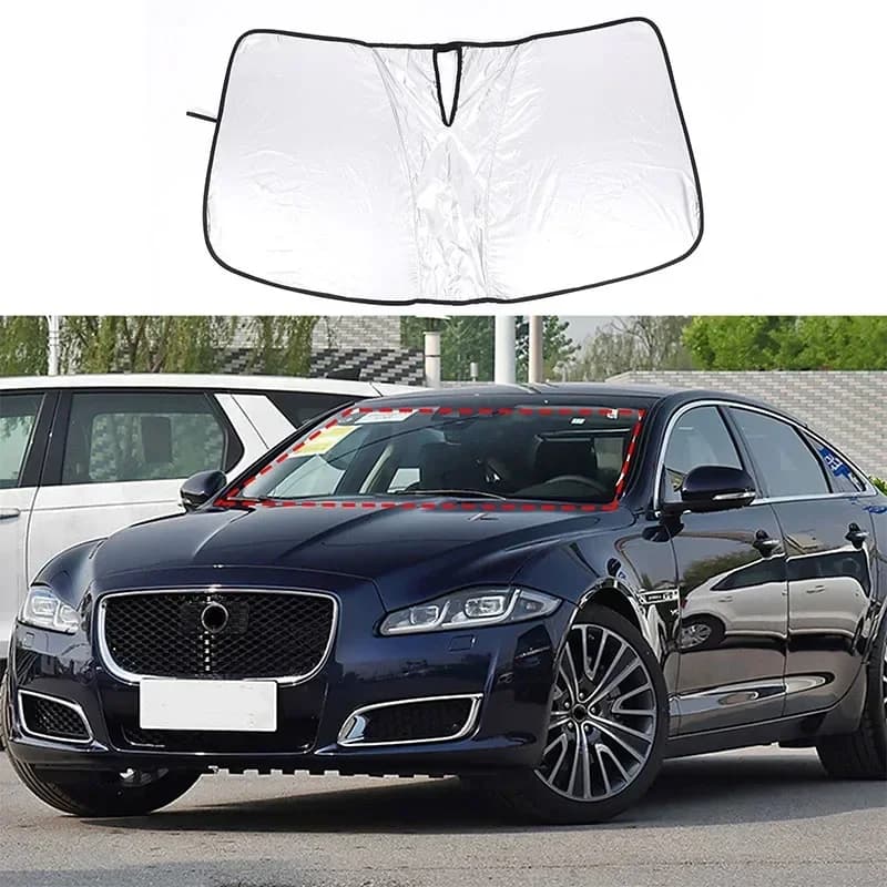 For Jaguar XJ 2010-2024 Silver Tape Car Front Glass Anti-UV Sunshade Interior Car Accessories