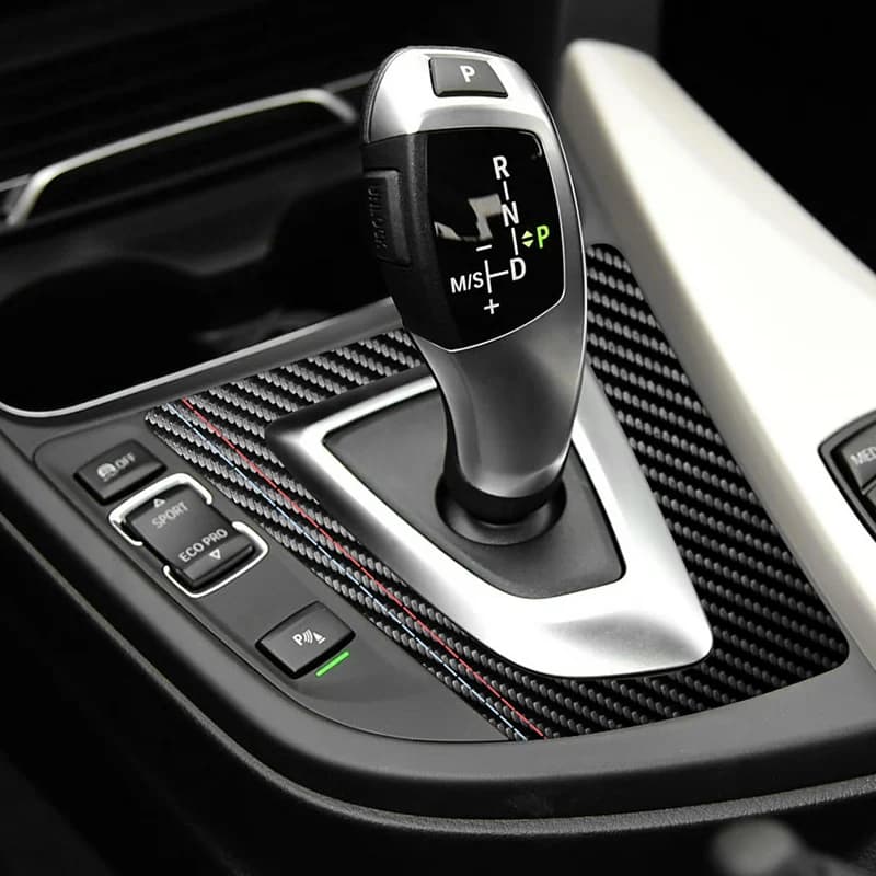 For BMW F30 F34 (2013-2018) F36 (2014-2019) Car Gear Shift Panel Trim Sticker Anti Scratch Interior Accessories Carbon Fiber