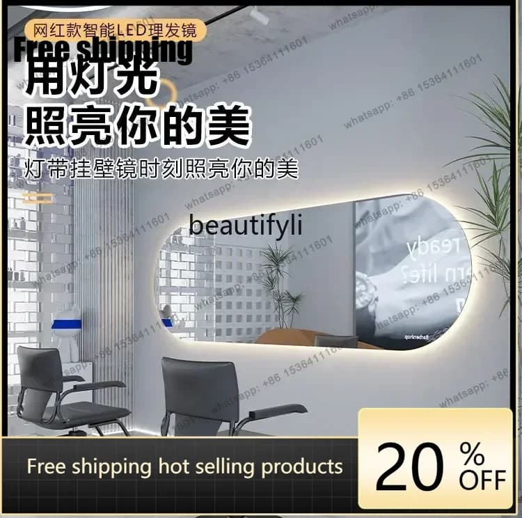 Factory DirectnewSalon Specchio da parete LED touch per parrucchiere Barbiere Toletta per taglio capelli su un solo