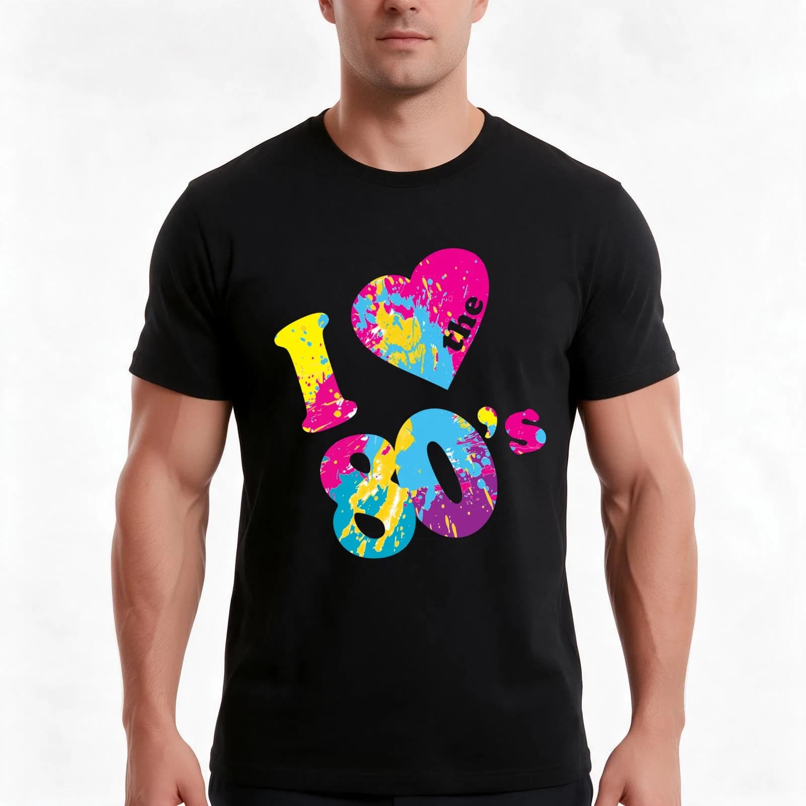 I Love the 80's T-Shirt, Summer Casual Cotton Tee, Oversized Streetwear Tops, Vintage Graphic Print, Loose Fit Short Sleeve