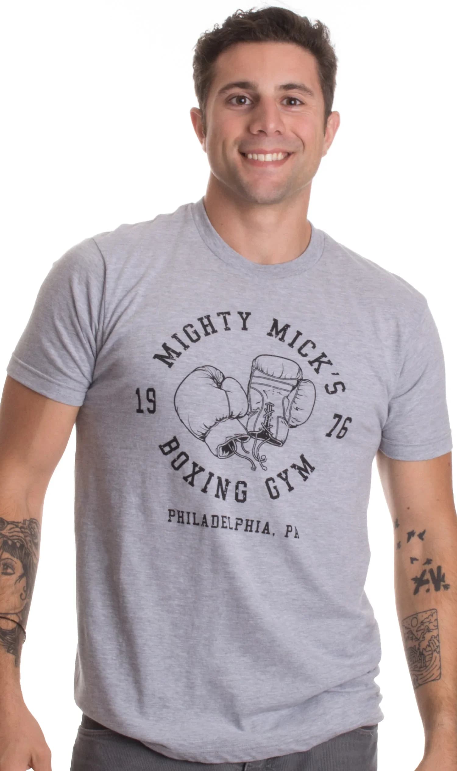 Mighty Mick's Philadelphia Boxing Gym Vintage boxing Gloves T-Shirt 100% Cotton O-Neck Summer Short Sleeve Casual Mens T-shirt