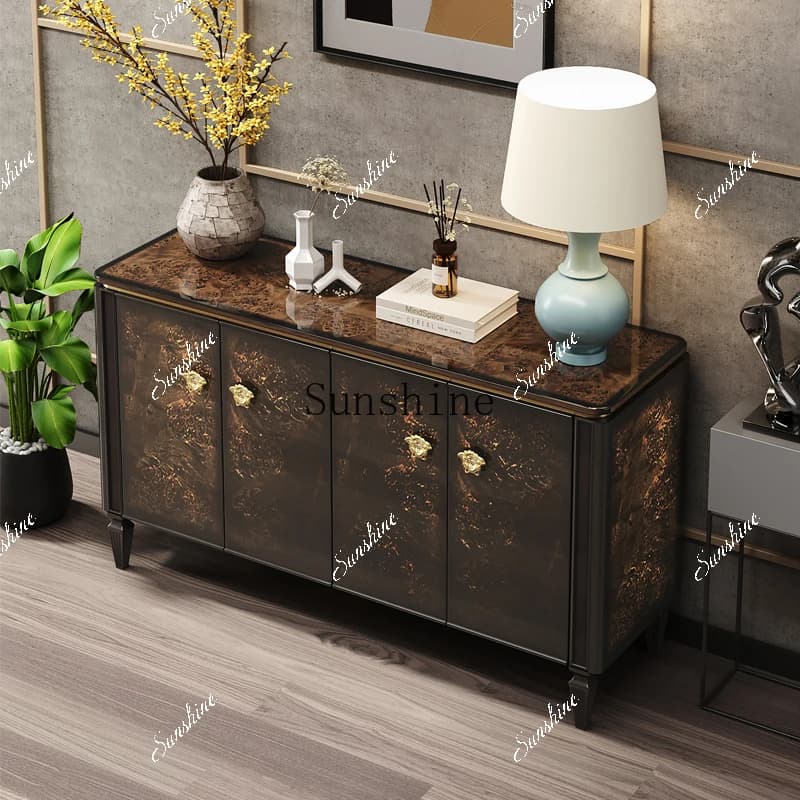 Italian light luxury entrance cabinet baking paint simple high-end side cabinet  FT