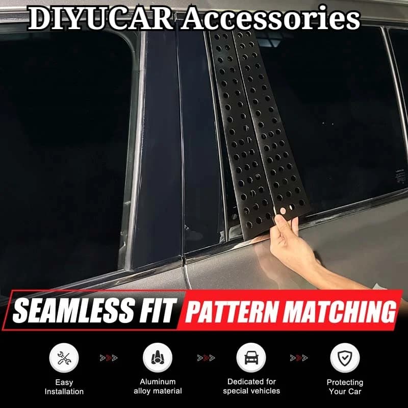For Toyota Land Cruiser LC300 Lexus LX 2022-2026 Aluminum Alloy Window B-pillar Center Pillar Panel Trim Exterior Accessories