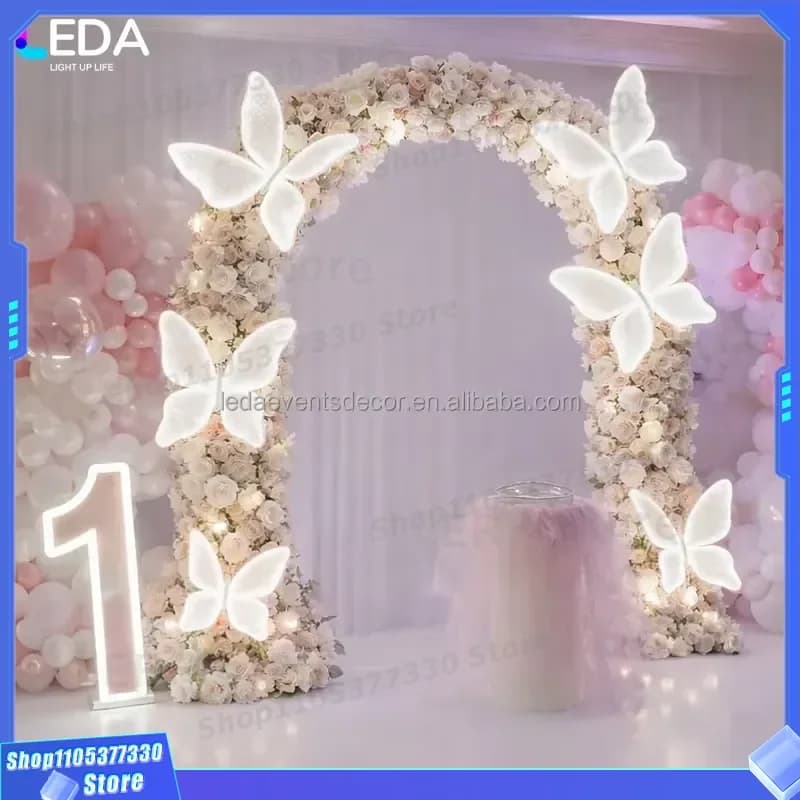 LED Butterfly String Lights for Wedding Arch Decoration Stage Background Party Birthday Event Atmosphere Lamp Fairy Light