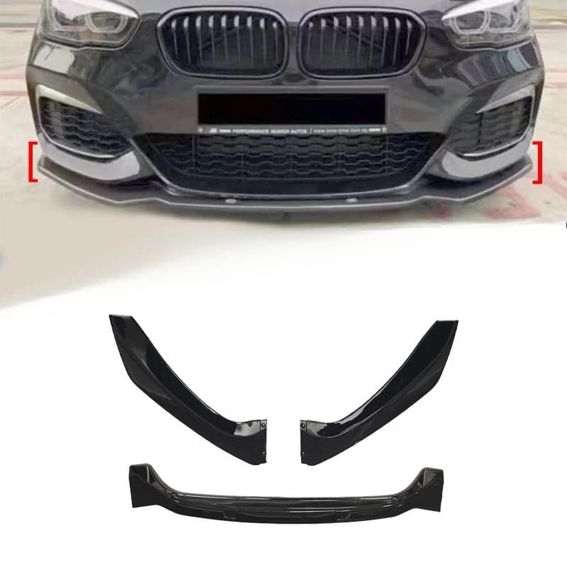 For BMW 1 Series F20 2016-18 Models F Style 3 Piece Front Lip Spoiler Body Kit Automotive Styling Accessory Aerodynamic Upgrade