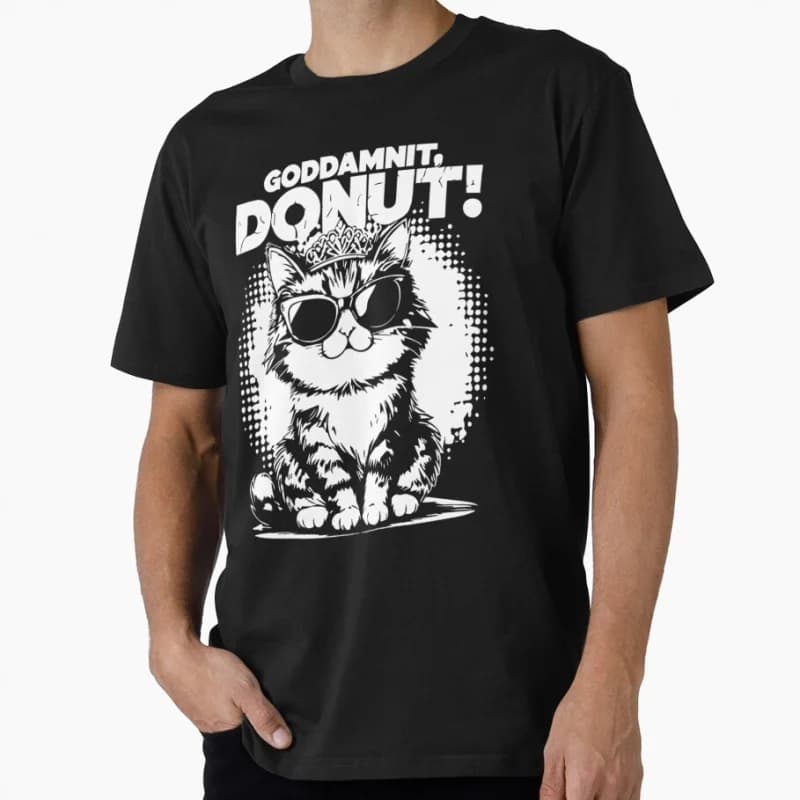 God.dammit Do.nut Sic-Fi Dungeon Crawler Carl Gift T-Shirt for Book lover Funny Cartoon Graphic Tee Y2K clothes All size tops