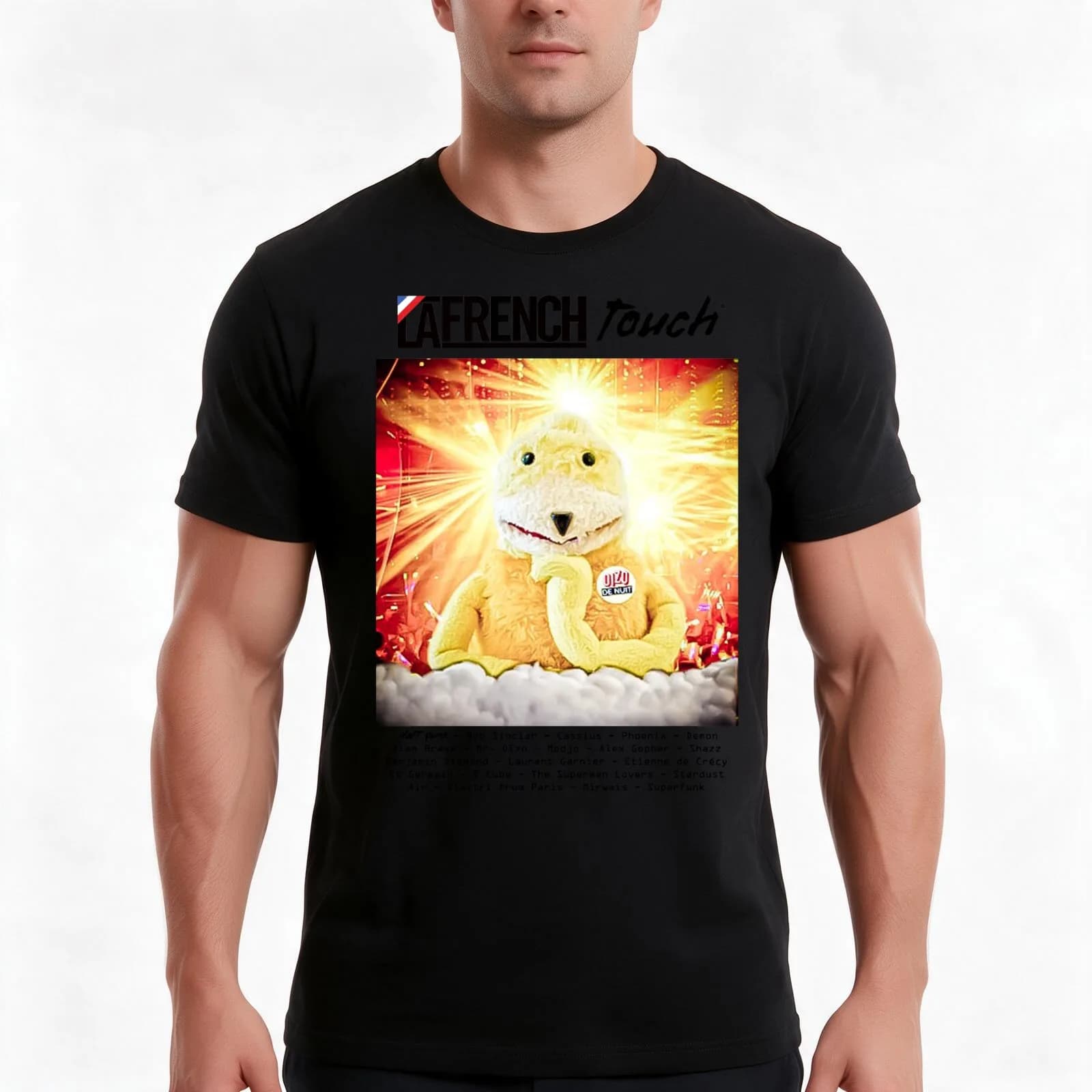 Oizo de Nuit: MODEL by La French Touch & Mr Oizo T-Shirt, Summer Casual Cotton Tee, Oversized Streetwear Tops, Unisex Men Women