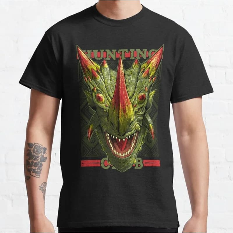 Thorn Wyvern Monster Hunter World Hunting Club Gift t shirt for gamer 100% cotton Short Sleeve Graphic Clothes All size tops