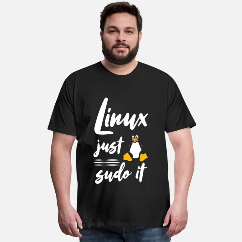 Linux just sudo it Funny Developer Gift t shirt for Software Engineer Graphic clothes 100% cotton printed All size Tops S-6XL
