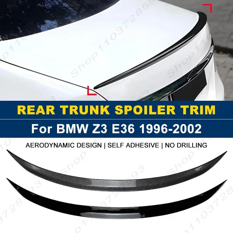 For BMW Accessories Z3 E36 1996-2002 Car Rear Trunk Boot Spoiler Wing Lip Body Kits Gloss Black Soft Plastic