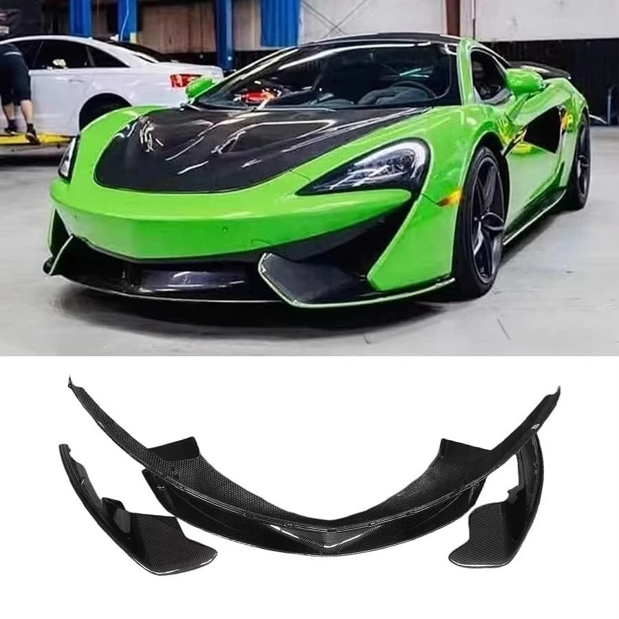 ForMcLaren 540C 570S 2017+ Upgraded OEM Style Carbon Fiber Front Bumper Lip Side Splitter Spoiler Car Body Kit