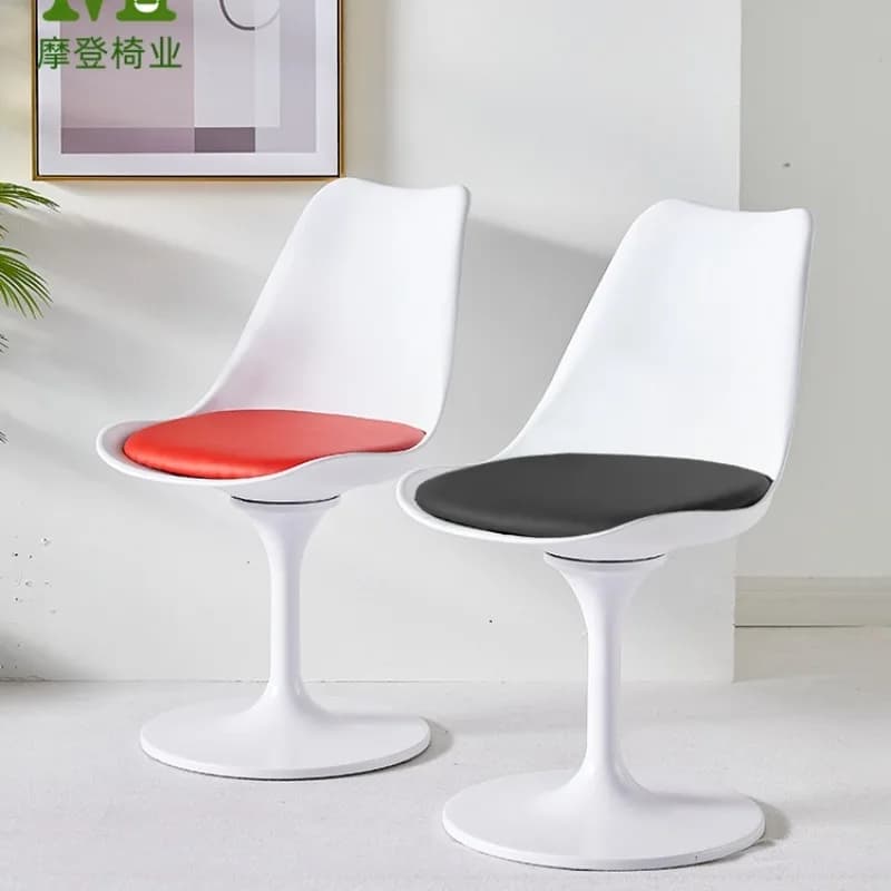 Tulip Leisure Dining Chair, Swivel Chair Coffee Beauty Salon Reception Negotiation Chair