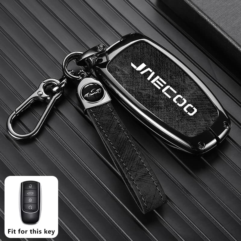 Zinc Alloy Car Key Case for Jaecoo J7 J 7 5 J8 Phev 2025 2026 Keychain Remote Cover Shell Housing Ring Holder Fob Accessories