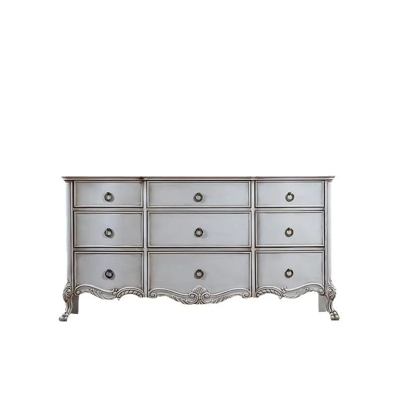 American solid wood carved bedroom chest, retro old dining side high cabinet, neoclassical entrance entrance foyer storage table