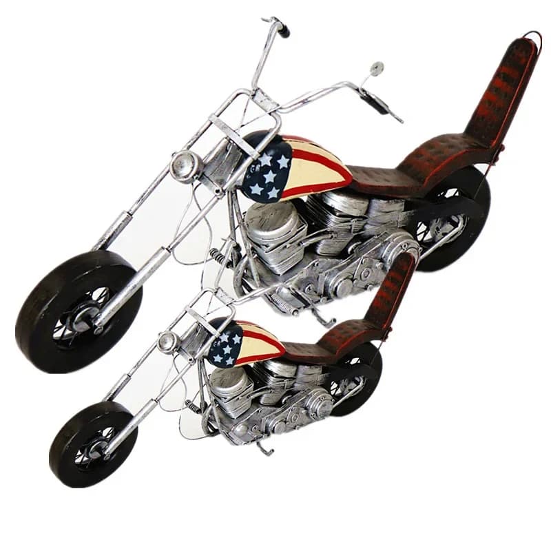 Retro tin motorcycle simulation model home decoration creative ornament window display photography props