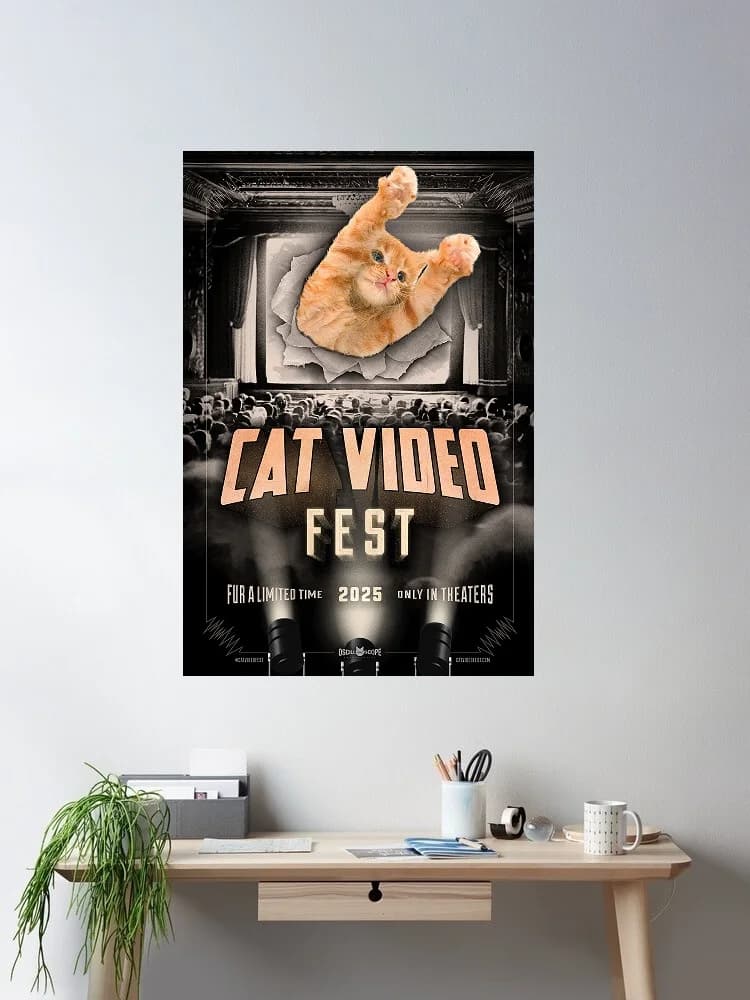 Cat Video Fest 2025 Movie,Art Picture Print Silk Poster Home Wall Decor