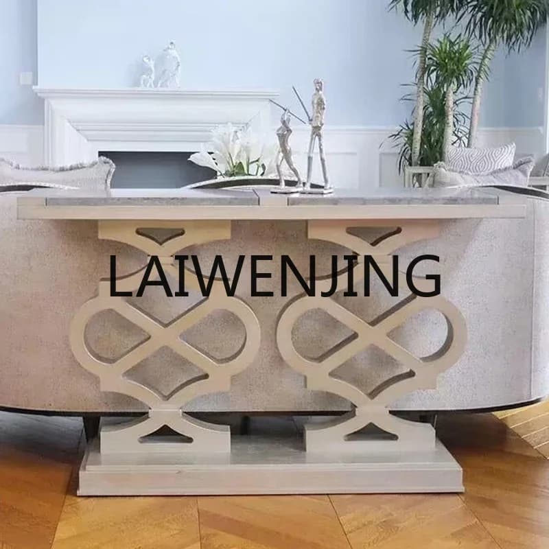 Light Luxury Entrance Console Tables Solid Wood Foyer Display Cabinet Corridor Partition Side View Household Console