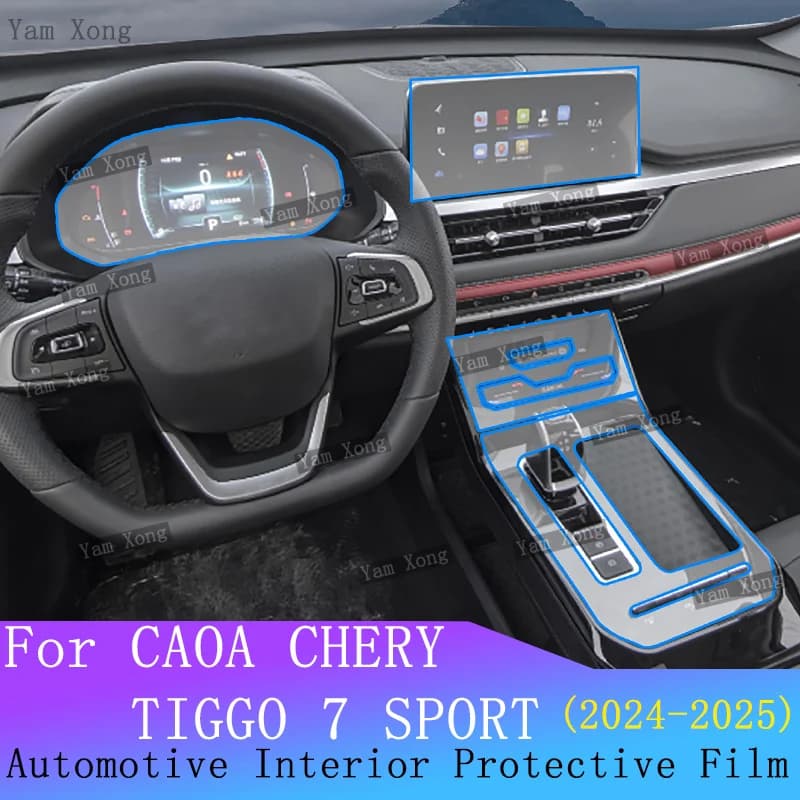 For CAOA CHERY TIGGO 7 SPORT Full set interior Gear Panel Transparent Protection Sticker Navigation screen Anti-scratch Film