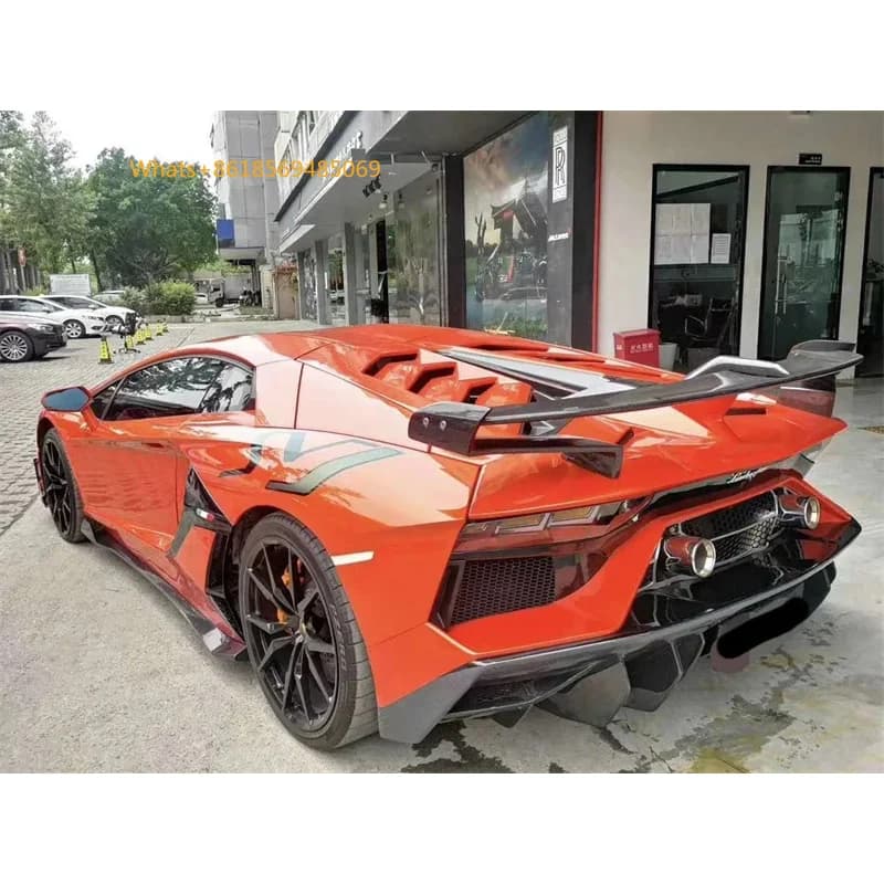 3K True Carbon Fiber Style Car Trunk Rear Spoiler  LP700 LP750 Body Kit Front Bumper Rear Bumper