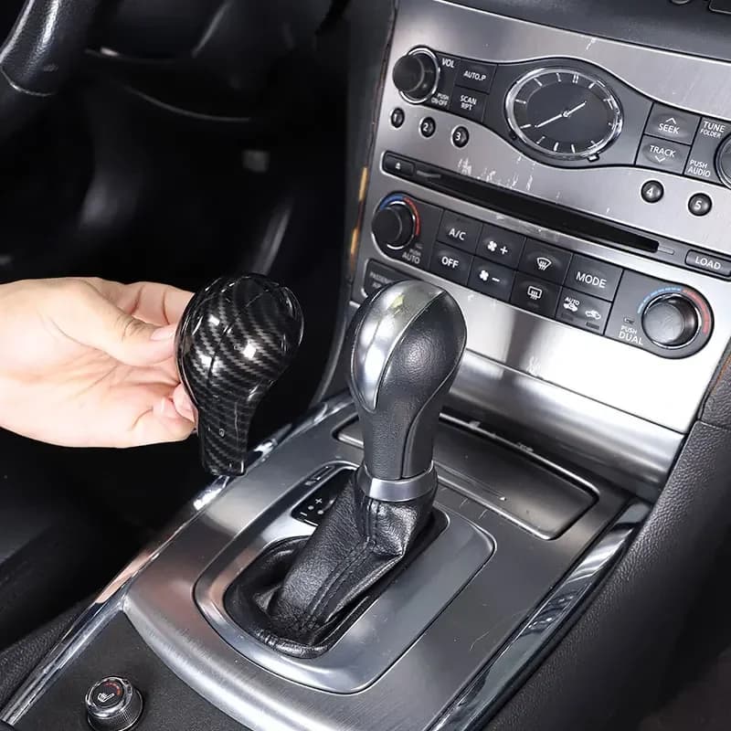 For Infiniti QX50 QX56 QX70 QX80 FX EX G25 G27 G35 G37 2007-16 ABS Carbon Fiber Car Gear Head Cover Trim Sticker Car Accessories