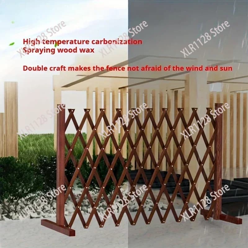 Adjustable Wooden Pet Gate Portable Safety Barrier for Home Stairs Doorway Dog Cat Barrier