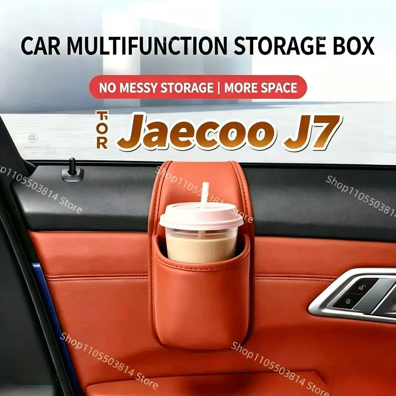 2PCS For Jaecoo J7 Door Storage Box Cup Holder Organizer Side Pocket Phone Holder Beverage Rack Multi-function Beverage Holder