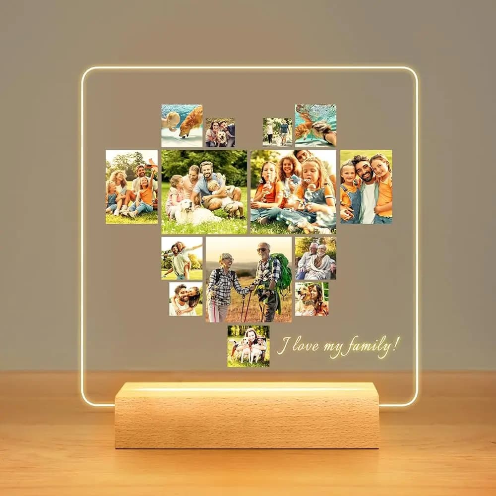 Best Dad Gift Personalised Acrylic Plaque Custom Dad Kid Photos Ideal Gift for Wife Mom Love Frame Suitable Birthday Anniversary