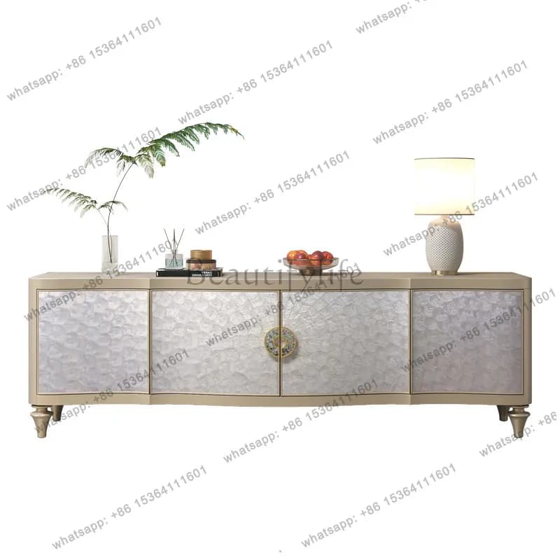 American light luxury shell TV cabinet villa high-end floor-to-ceiling storage locker