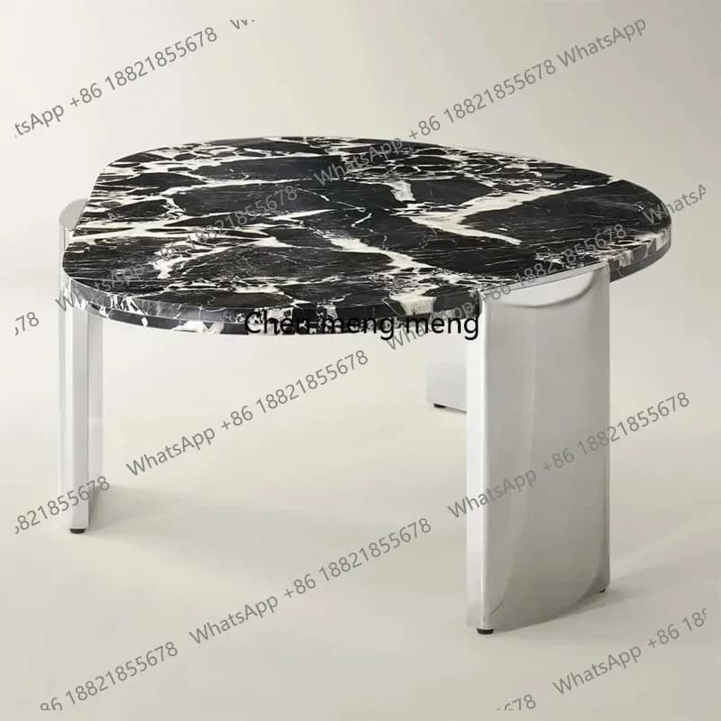 Light luxury natural marble special-shaped coffee table high-end luxury stone home living room coffee table Z136