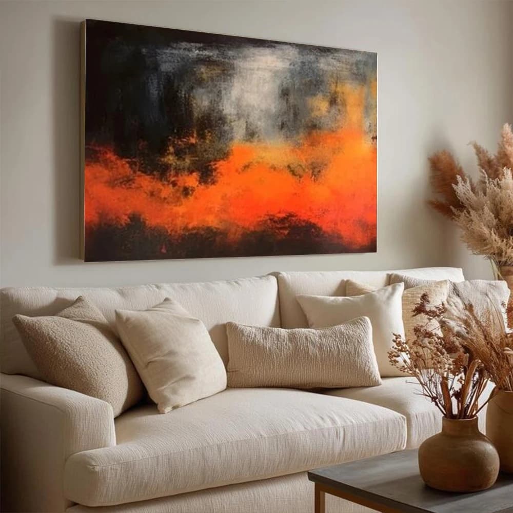 Pop Blue Modern Abstract Canvas Wall Art Nordic Oil Painting Contemporary Living Room Decor Picture