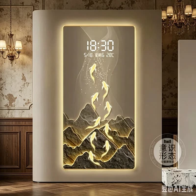 Rectangle Decoration Clock Wall Creative Lounge Unique European Aesthetic Wall Watch Modern Relogio De Parede Room Decorations
