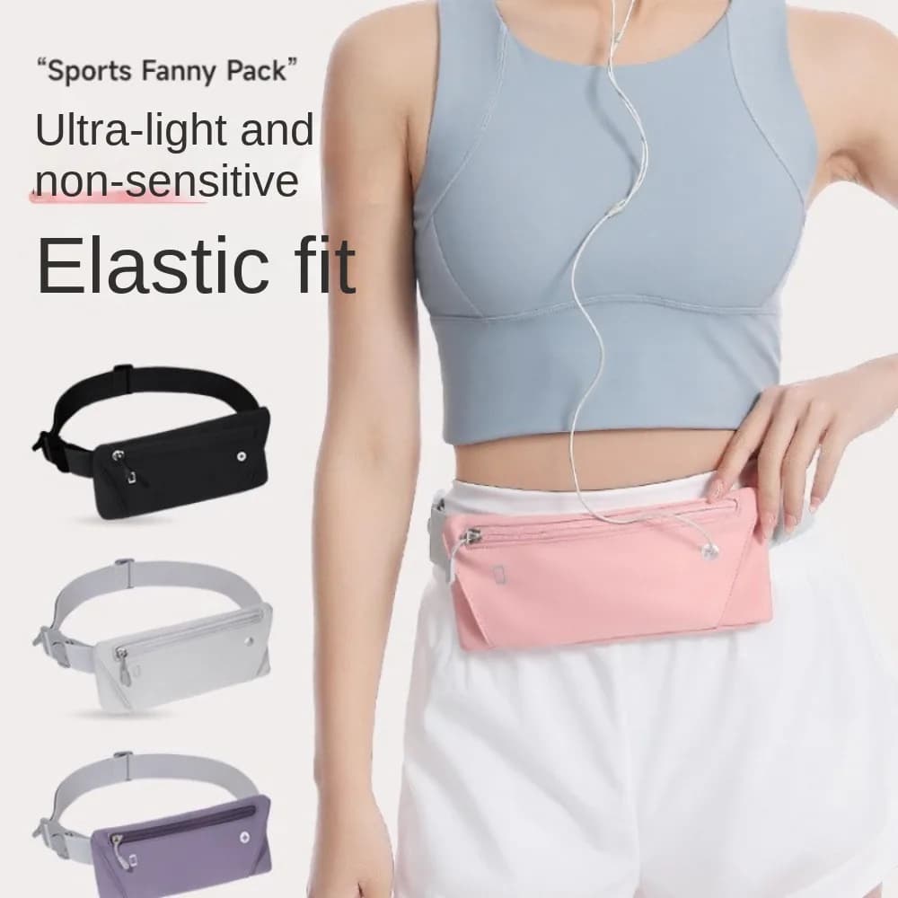 Ultra-Thin Sport Mobile Waist Bag High Elastic Multifunctional Running Waist Bag Breathable Large Capacity Sports Phone Bag