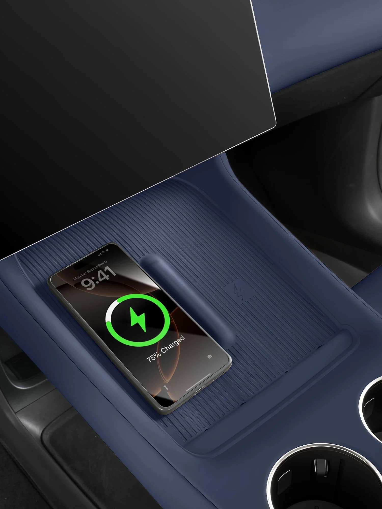 Car Wireless Charging Silicone Pad Anti-slip Center Console Water Cup Holder Protective Mat Accessories For Xiaomi YU7 2025 2026