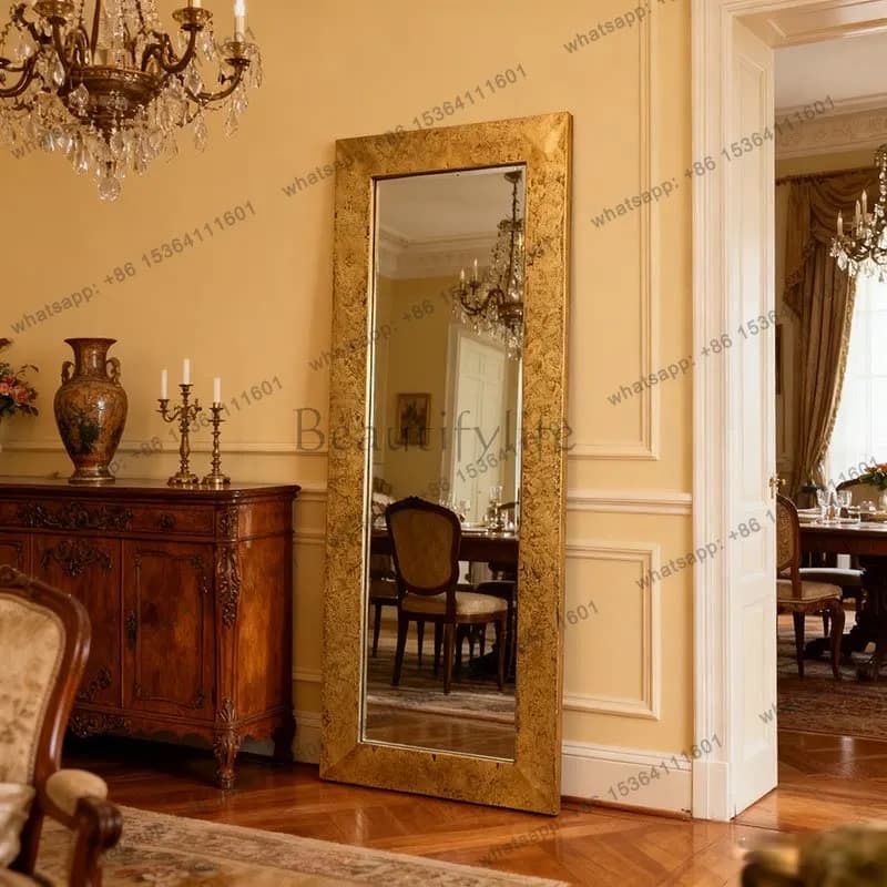 Wabi Sand full body floor mirror French retro home old full-length mirror