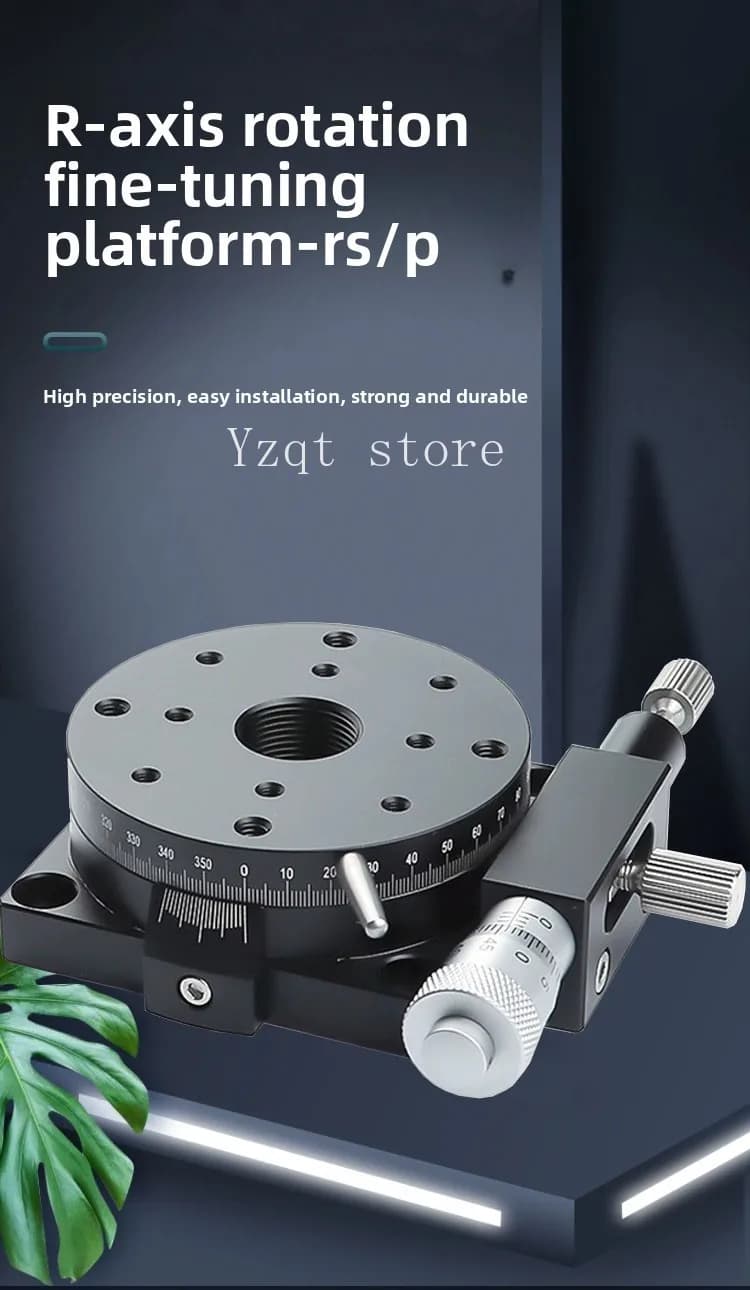 R-axis rotary platform, high-precision displacement table, 360° angle fine-tuning indexing dial, manual optical slide RS/RSP