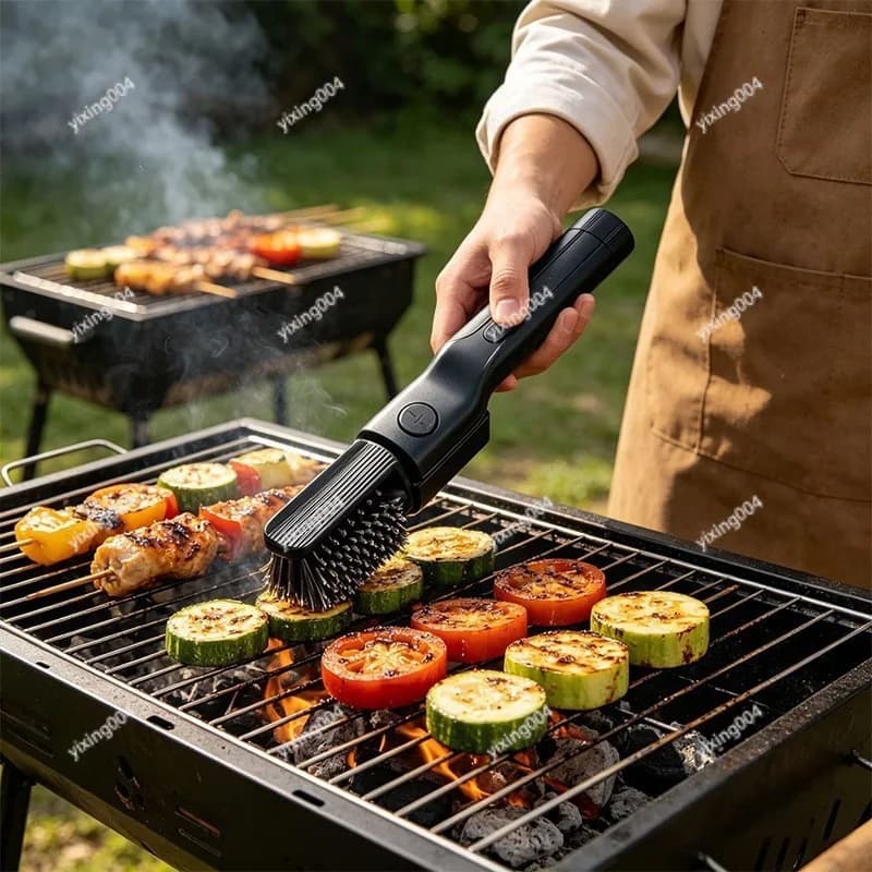 High Temp Electric BBQ Cleaning Brush, Portable Grease Remover for Grill Rack Kitchen Outdoor