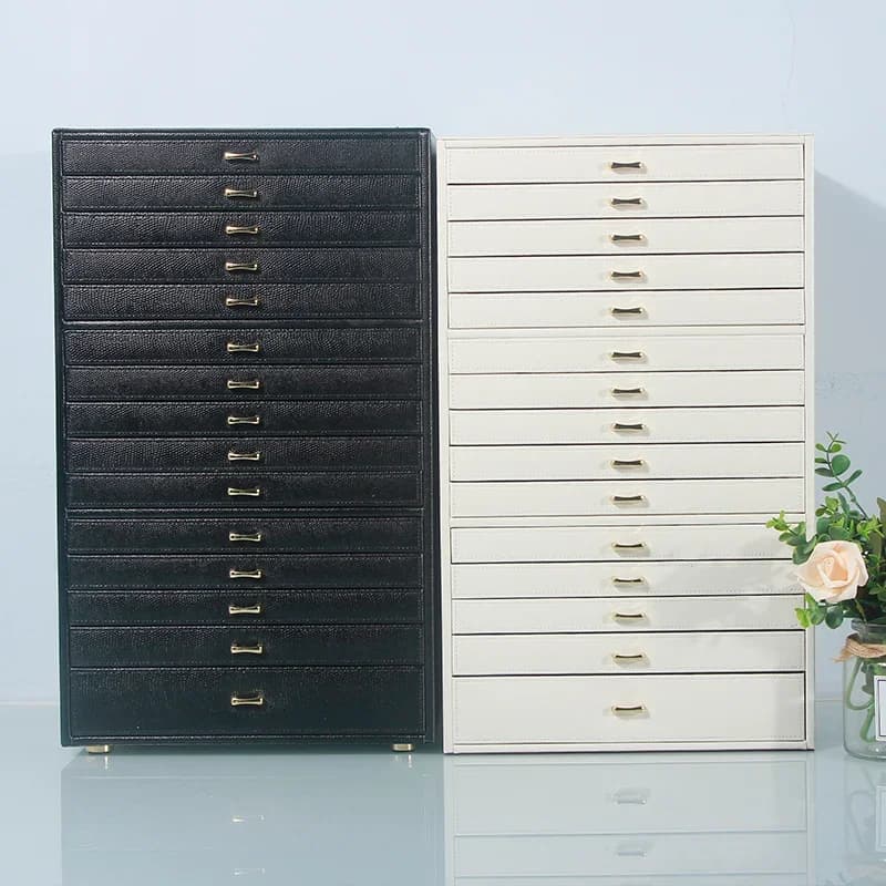 Extra Large Jewelry Organizer with 15-drawer Collection Box for Rings Earrings Necklaces Watches Storage for Anniversary Gift