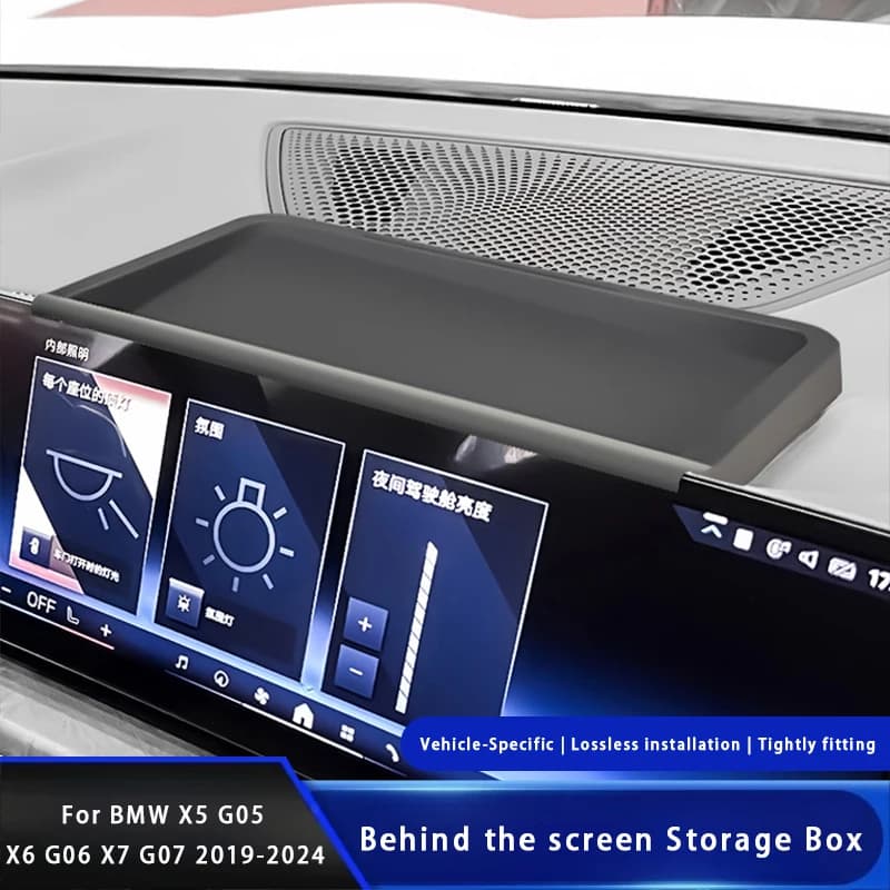 Central Control Navigation Behind Screen Storage Box Dashboard Organizer Non-slip Tray Accessories For BMW X5 X6 X7 G05 G06 G07