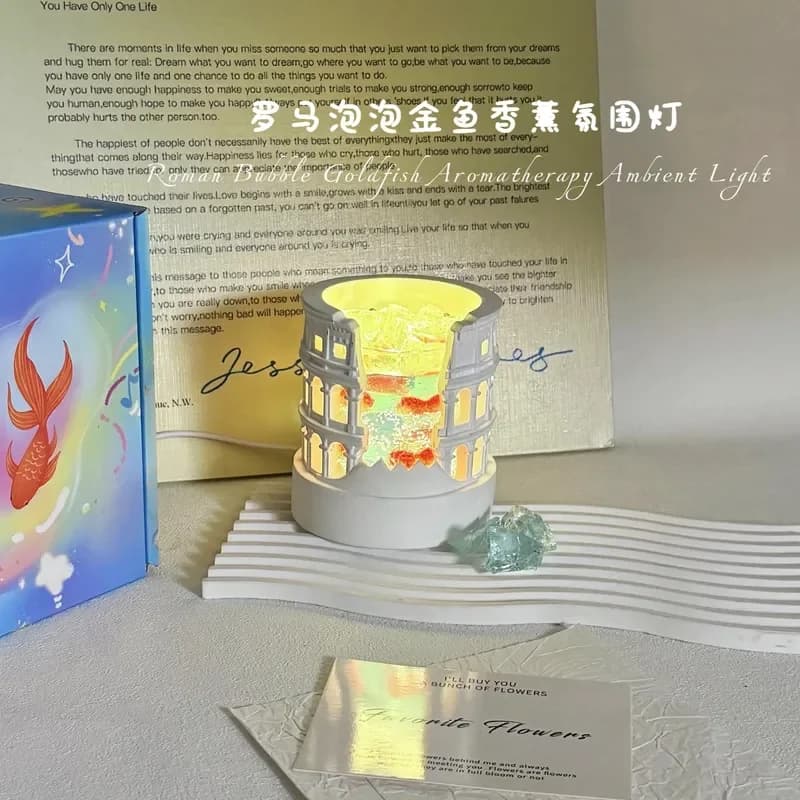 for Roman Goldfish Fireless Diffused Spar Aromatherapy Essential Oil Indoor Fragrance Night Light Ornament for Girlfriends
