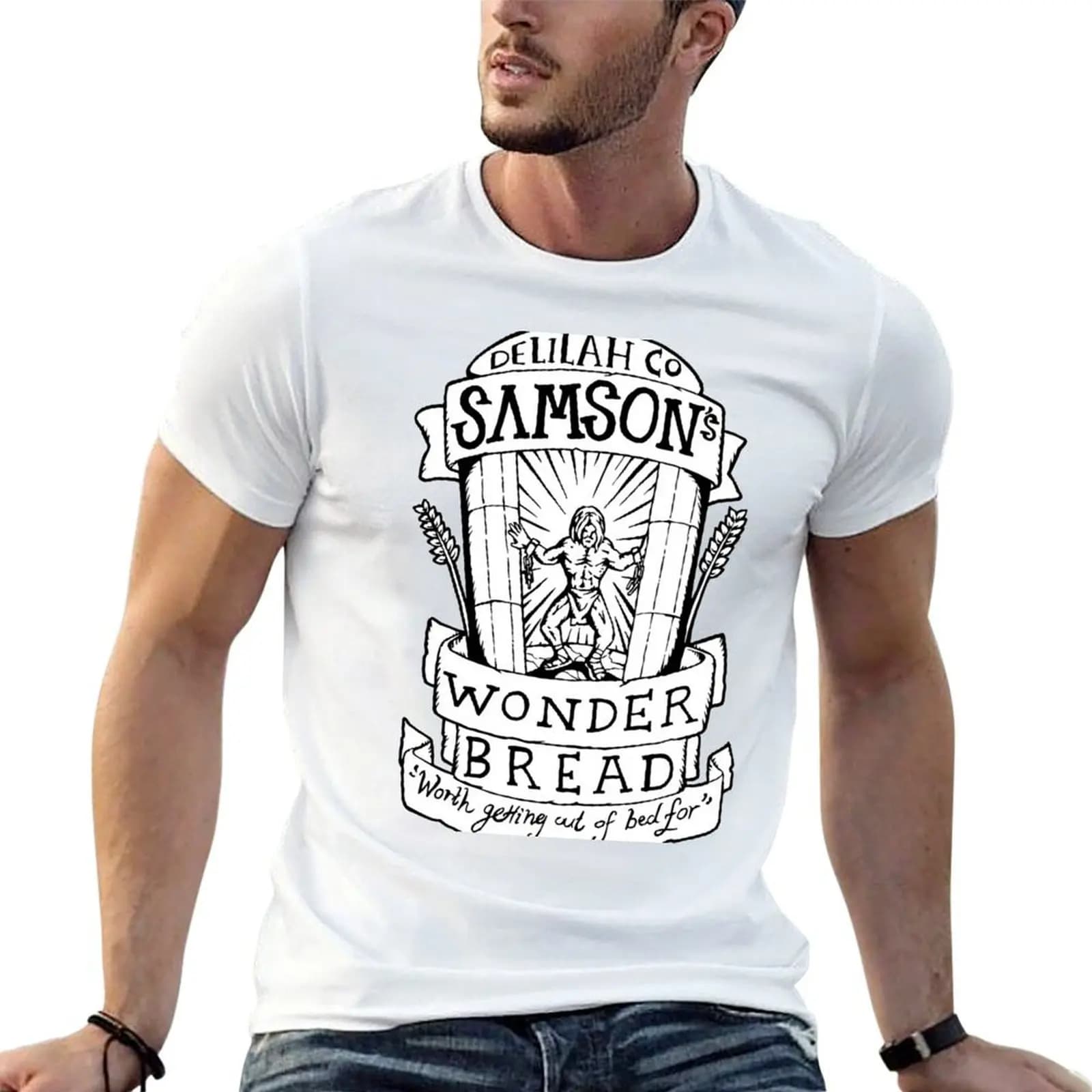 Samsons Wonder Bread - Samson Illustrated Lyrics T-Shirt funny shirt cotton summer shirt t shirt men